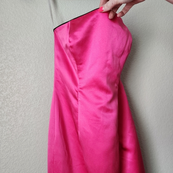 ZUM ZUM x VINTAGE Y2k fit flare maxi prom dress barbie pink black bows 7/8 - Picture 11 of 11